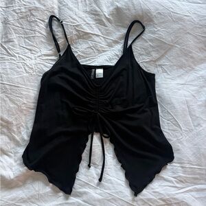 H&M Black Scalloped Camisole